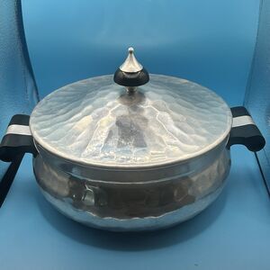 Vintage MMM Spain Hammered Aluminum Covered Casserole Incomplete No Glass Dish